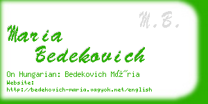 maria bedekovich business card